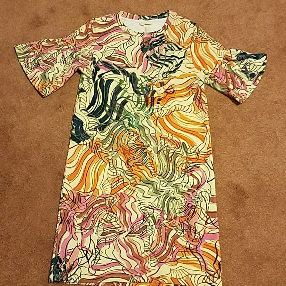 H&M sweater short sleeve patterned dress 2